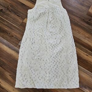 White House Black Market Cream Sequin Mini Dress